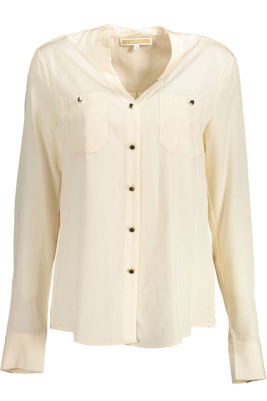 Elegant White Mandarin Collar Shirt
