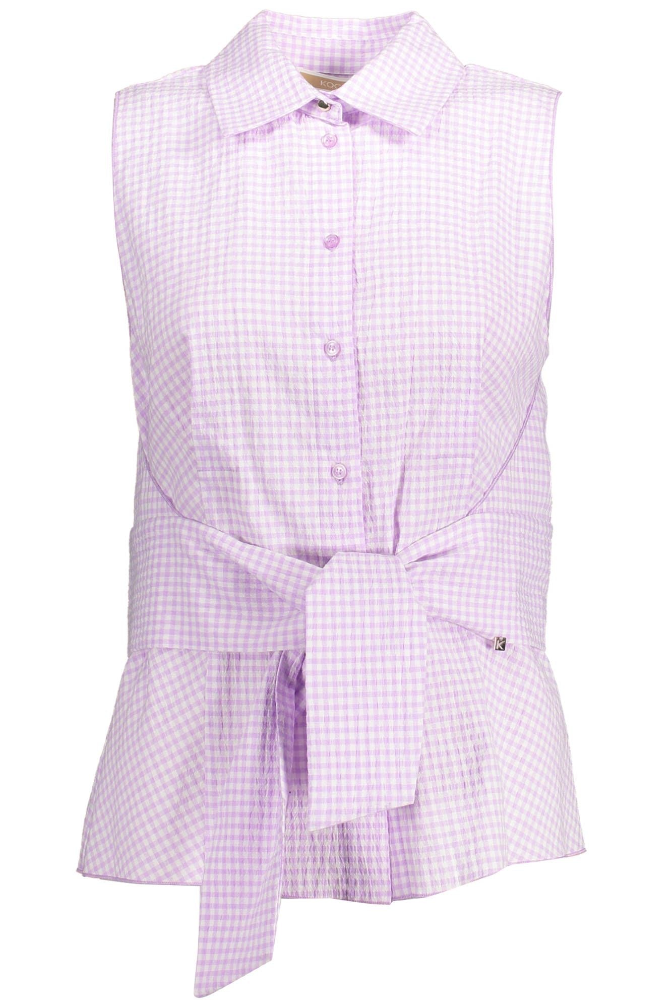 Elegant Sleeveless Pink Shirt with Italian Collar