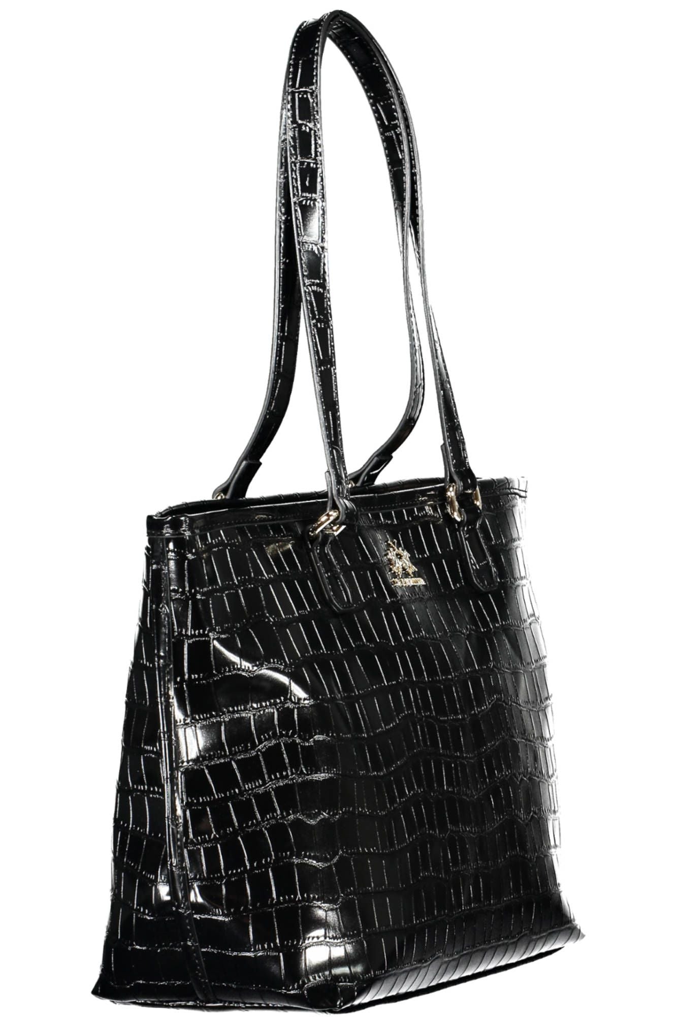 Elegant Contrasting Detail Black Shoulder Bag