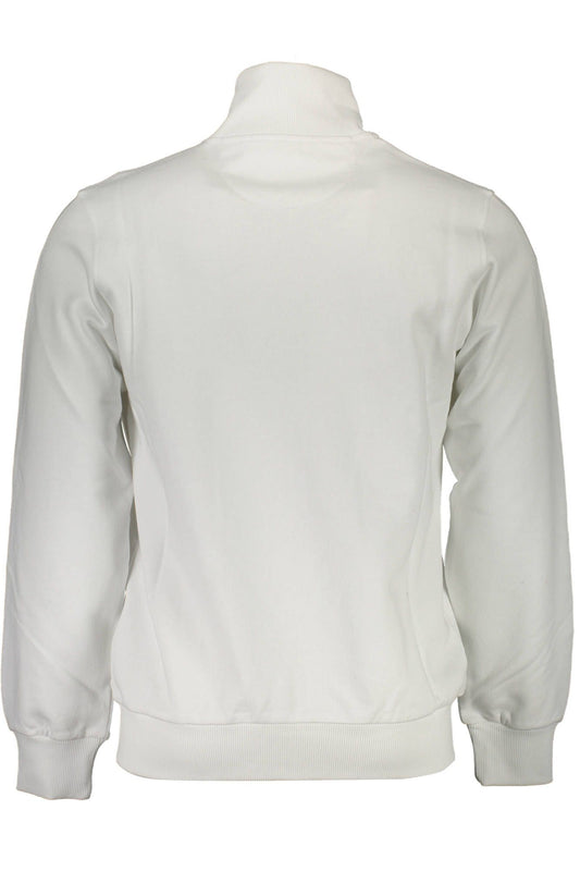 Elegant White Long-Sleeved Zippered Sweatshirt