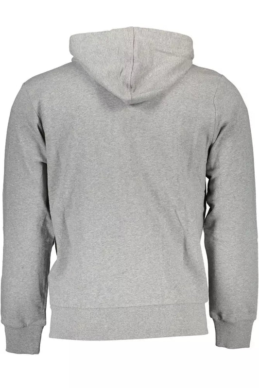Elegant Gray Cotton Hooded Sweatshirt