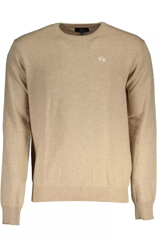 Elegant Beige Wool-Blend Sweater for Men