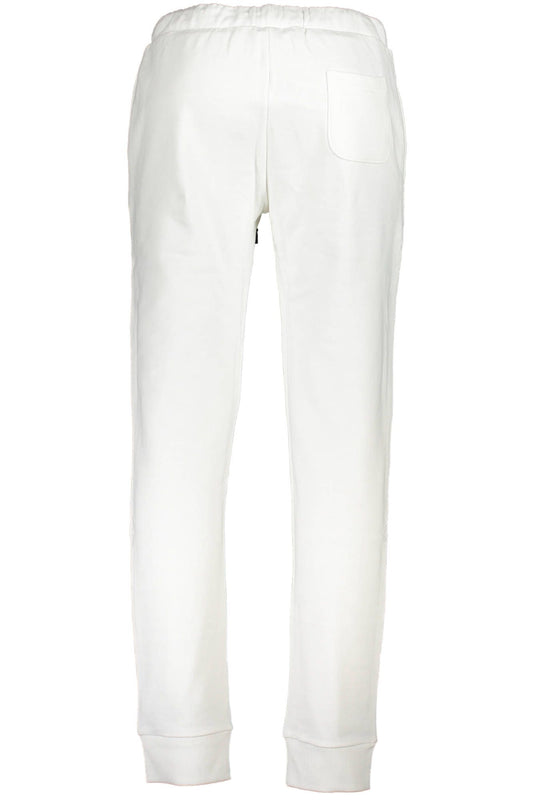 Elegant White Cotton Sports Trousers