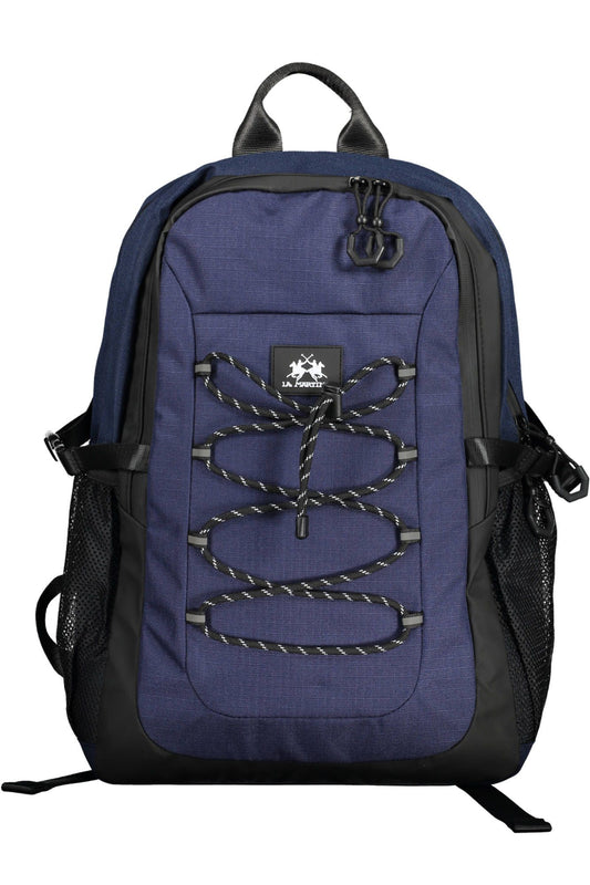 Elegant Blue Urban Backpack with Contrast Details