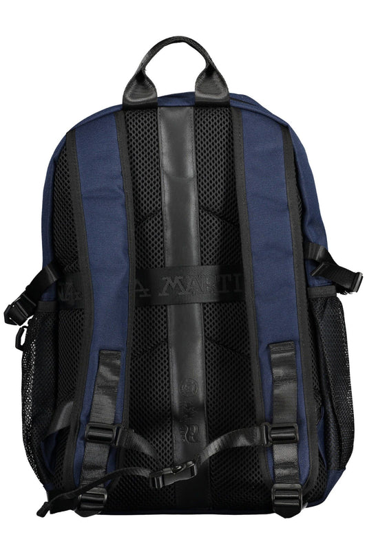 Elegant Blue Urban Backpack with Contrast Details