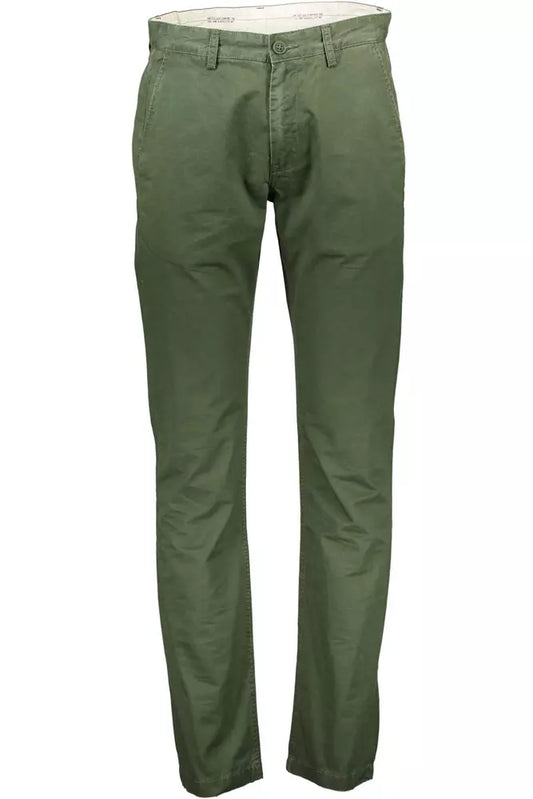 Elegant Green Cotton Trousers