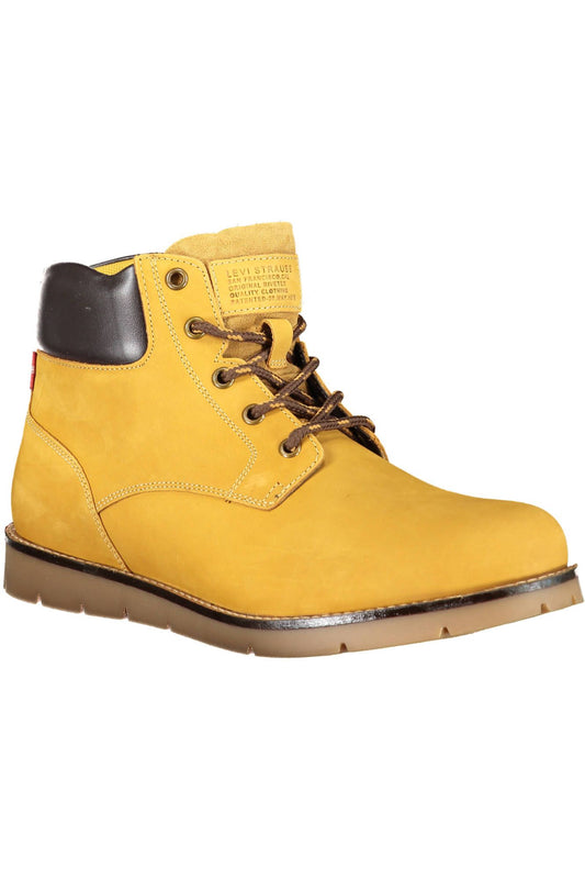 Sunset Yellow Ankle Boots with Lace-Up Detail