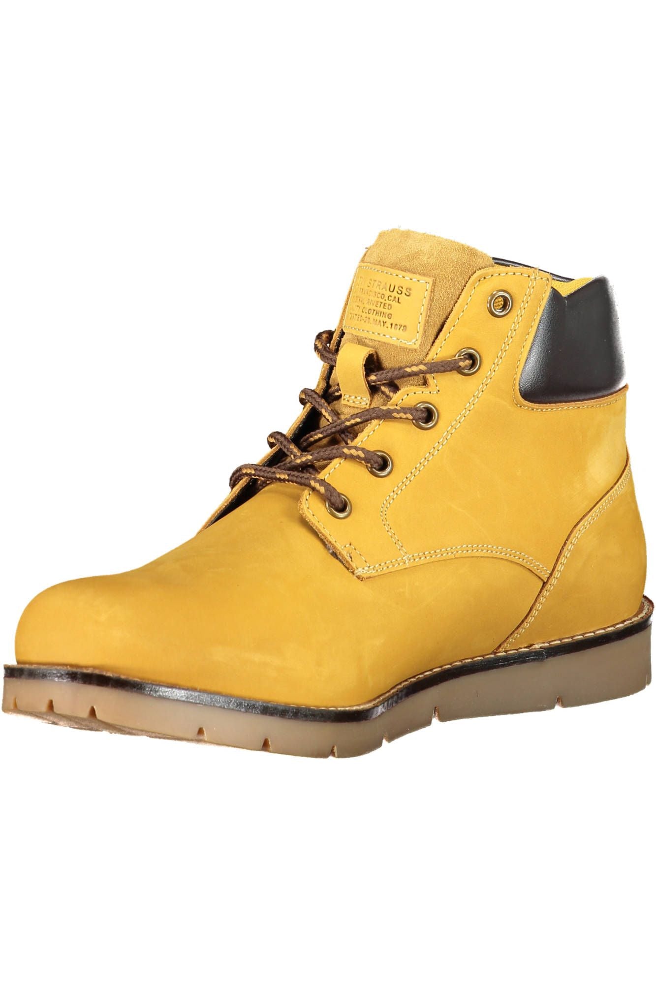 Sunset Yellow Ankle Boots with Lace-Up Detail