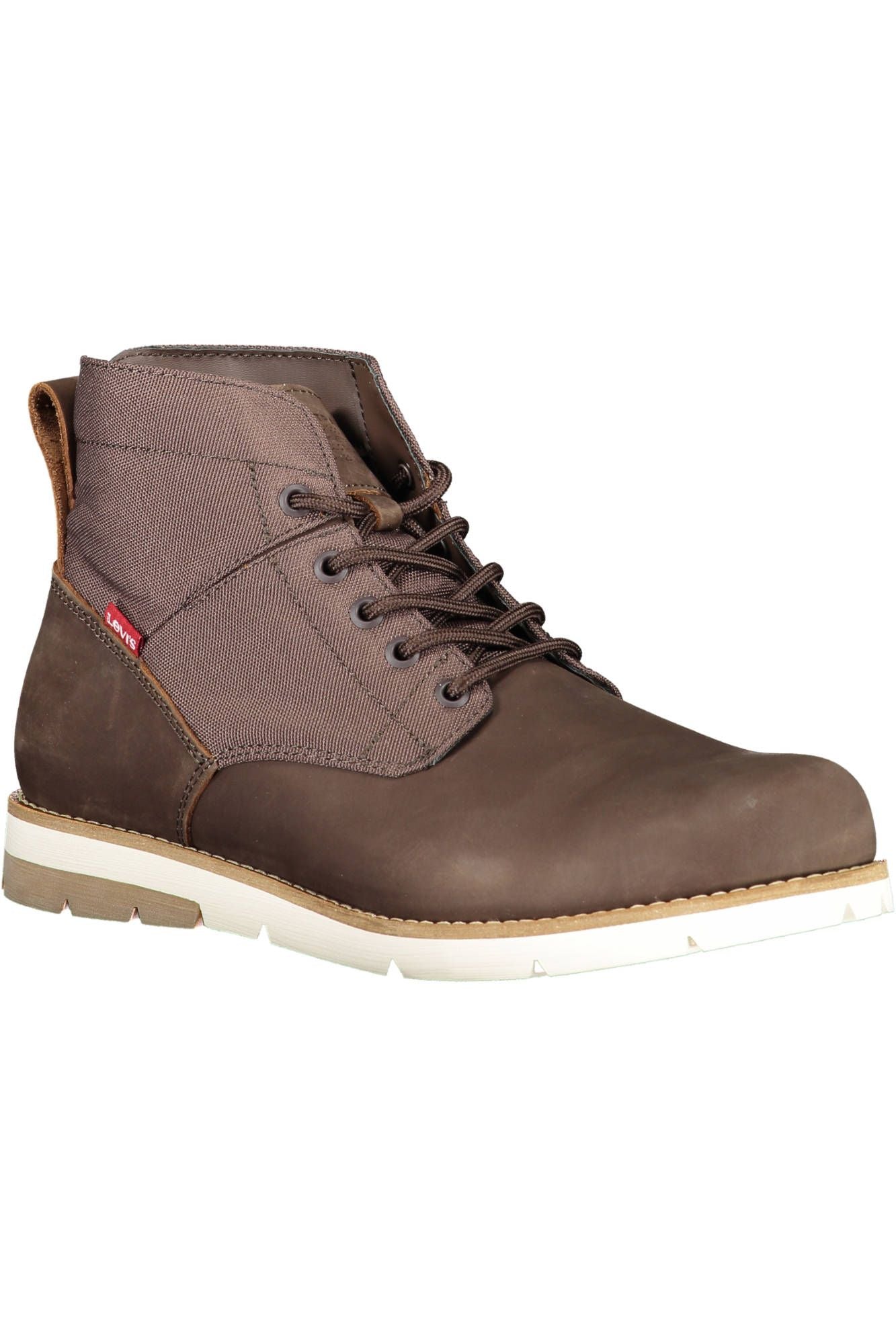 Rustic Brown Lace-Up Boots with Logo Detail