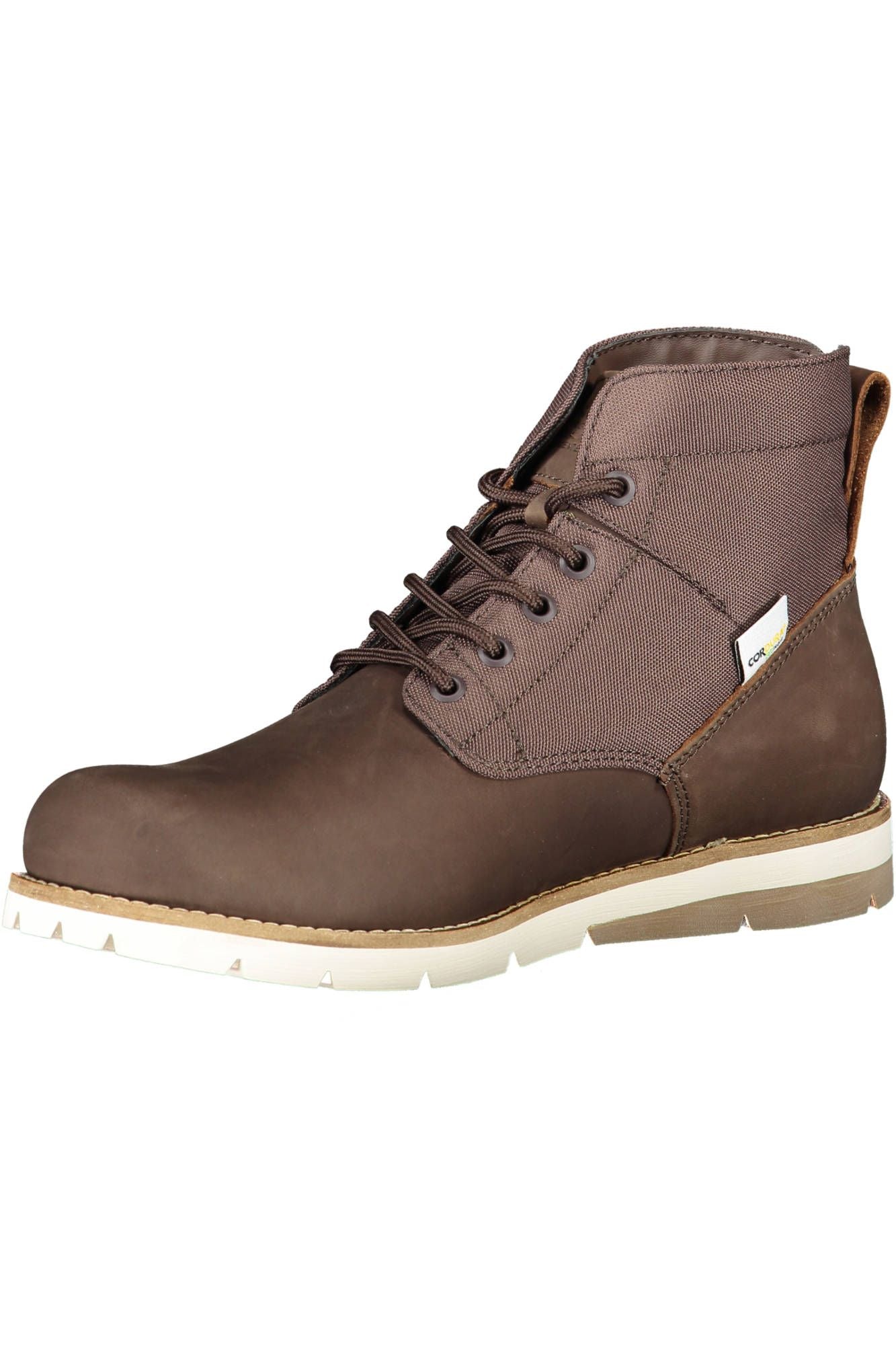 Rustic Brown Lace-Up Boots with Logo Detail