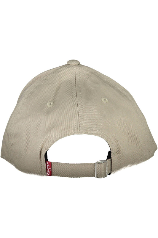 Beige Cotton Cap with Logo Visor