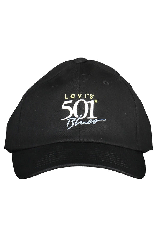 Classic Black Cotton Visor Hat with Logo Embroidery