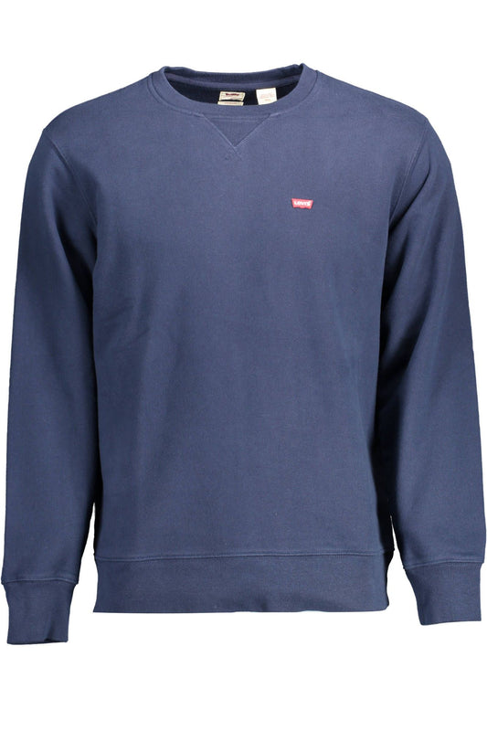 Blue Long-Sleeved Cotton Sweatshirt