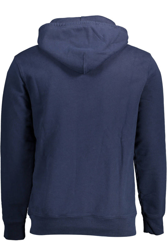 Chic Blue Cotton Hooded Sweatshirt