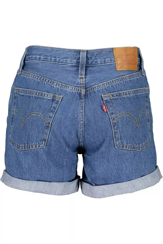 Chic Blue Cotton Denim Shorts
