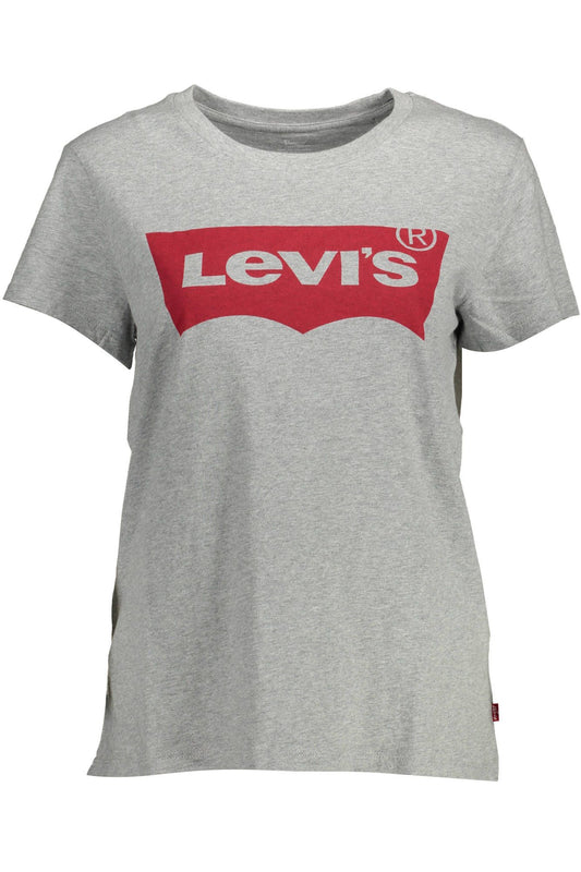 Chic Gray Logo Print Tee for Casual Elegance