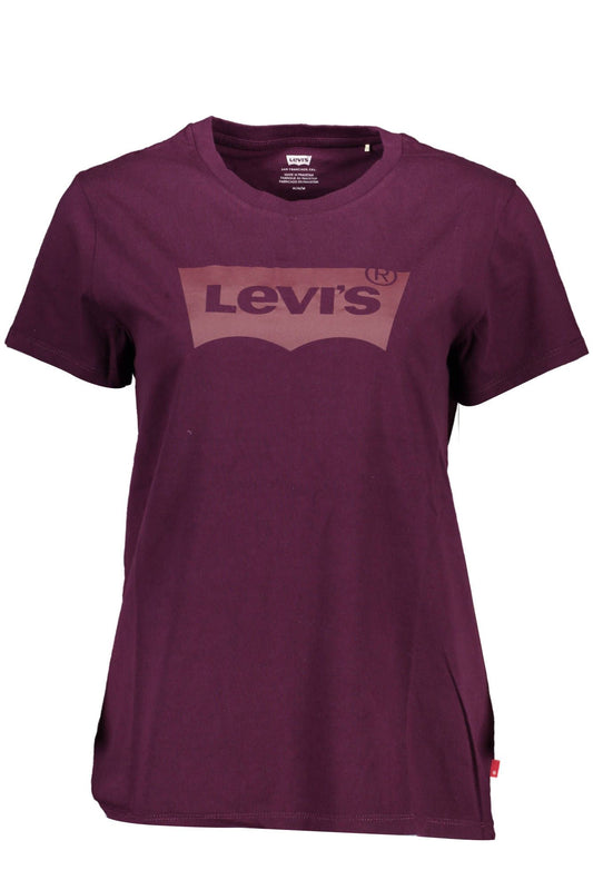 Chic Purple Cotton Tee with Iconic Logo