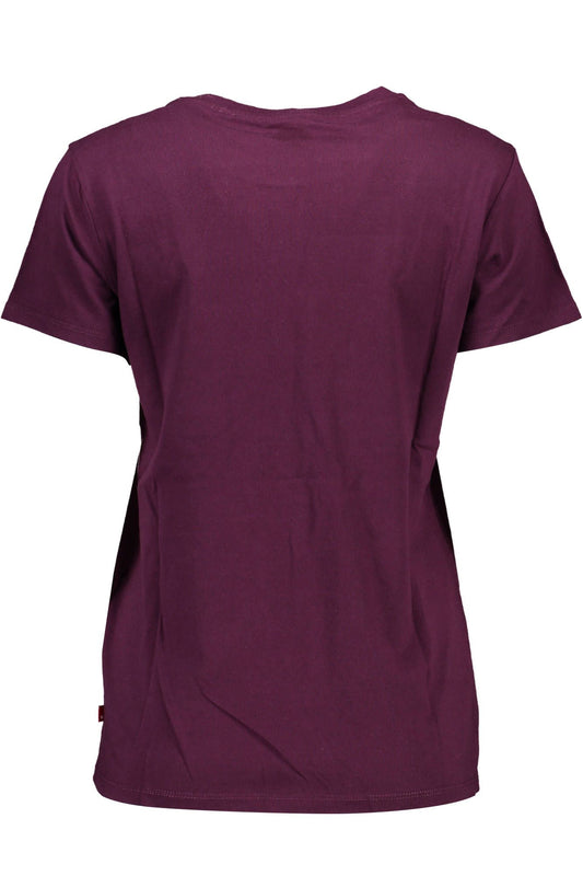 Chic Purple Cotton Tee with Iconic Logo