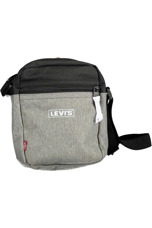 Sleek Gray Shoulder Bag with Contrasting Details