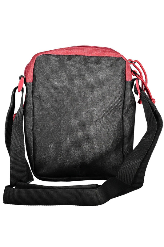 Sleek Black Shoulder Bag with Contrasting Accents