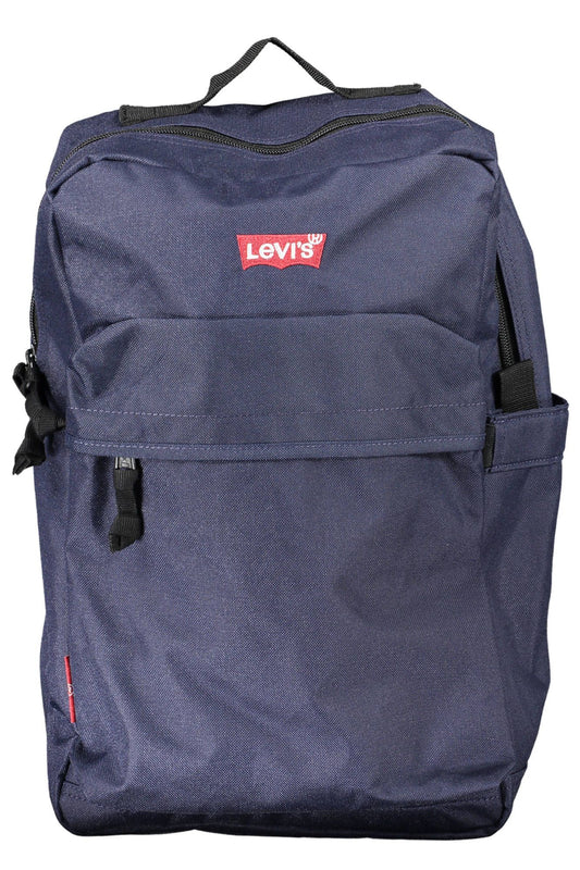 Chic Blue Urban Backpack with Embroidered Logo