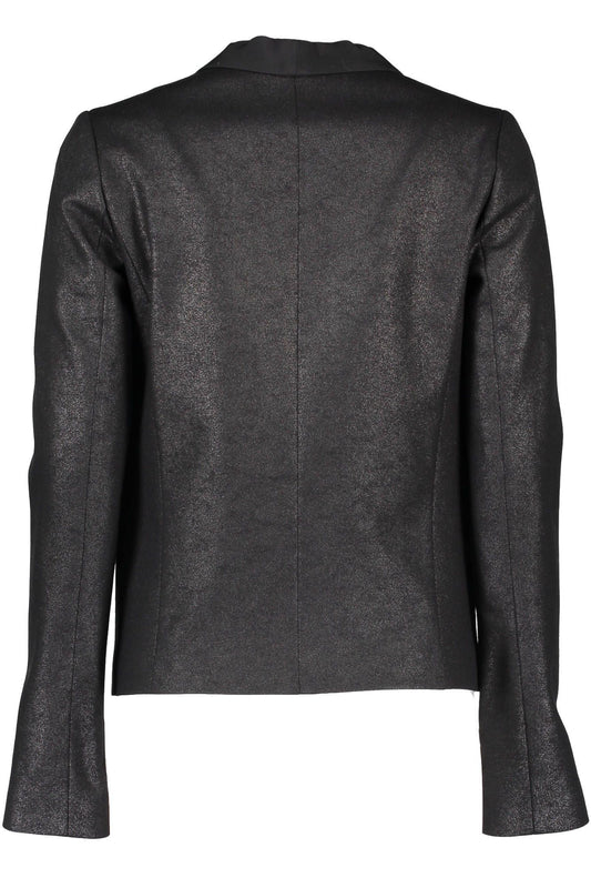 Black Elastane Jackets & Coat