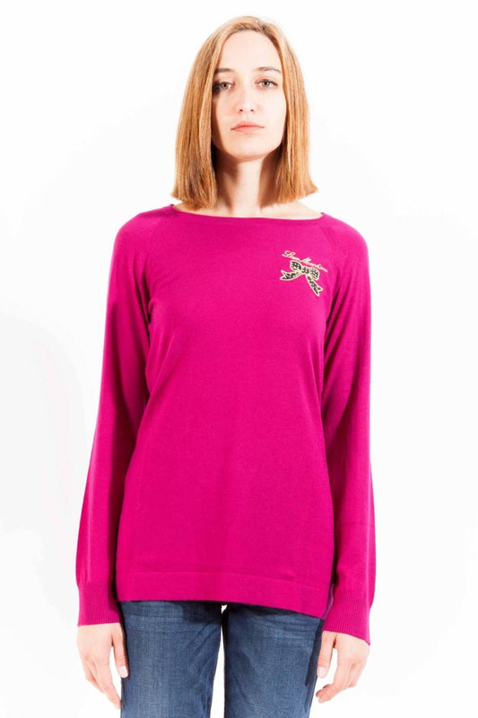 Chic Purple Sweater with Logo Embellishment
