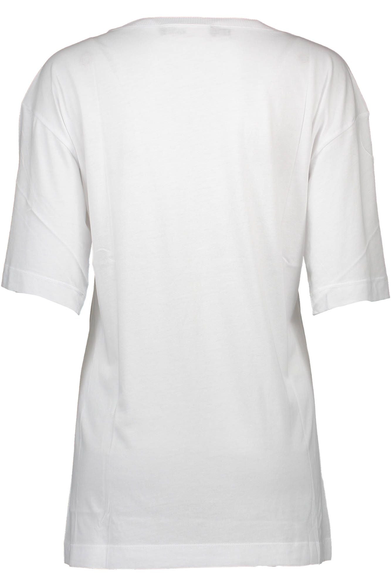 Chic White Logo Print Tee with Short Sleeves
