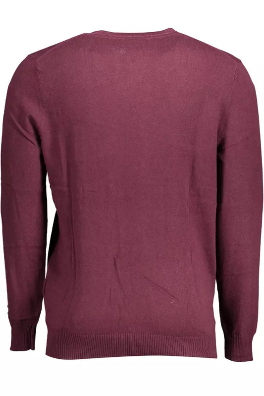 Elegant Purple Cotton-Wool Blend Sweater