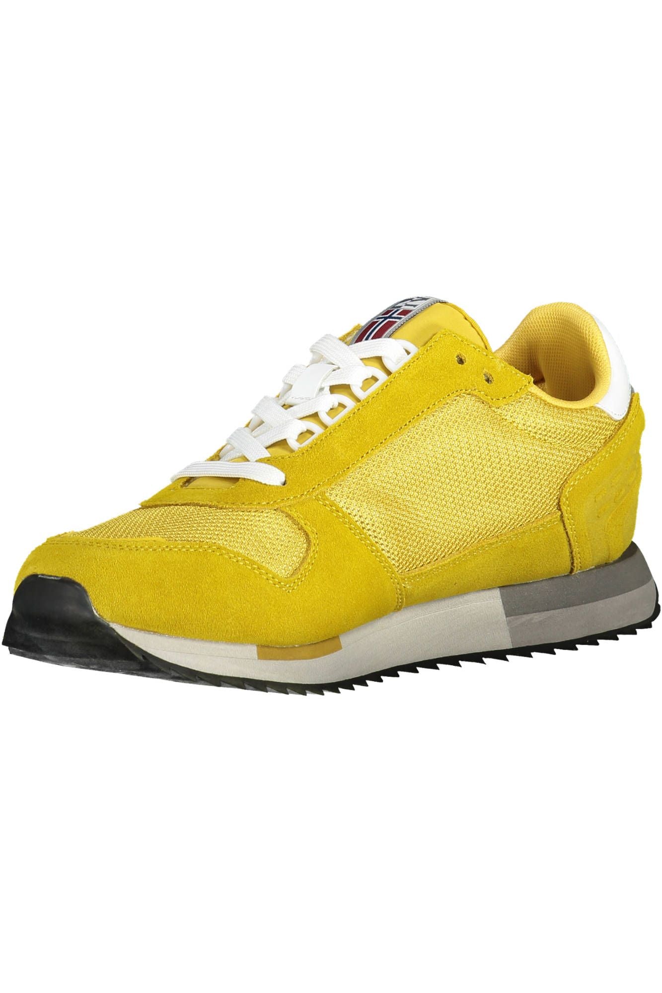 Vibrant Yellow Lace-Up Sporty Sneakers