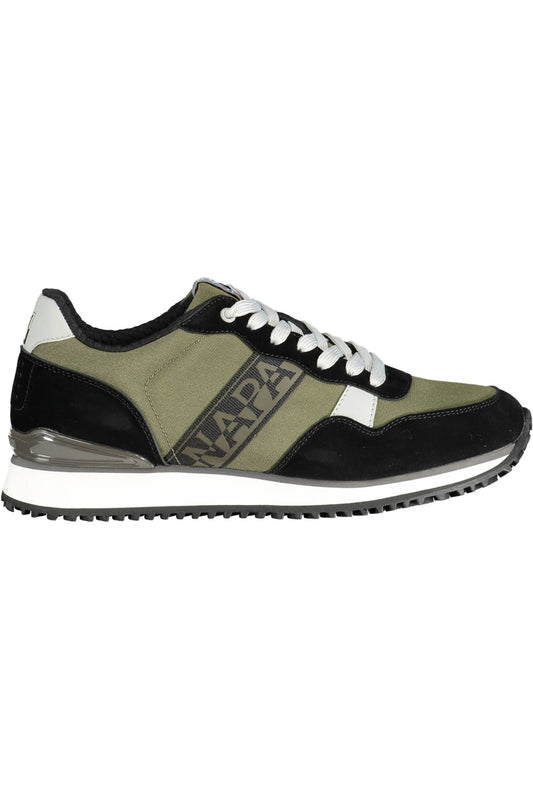 Sleek Green Sports Sneakers with Contrast Detail