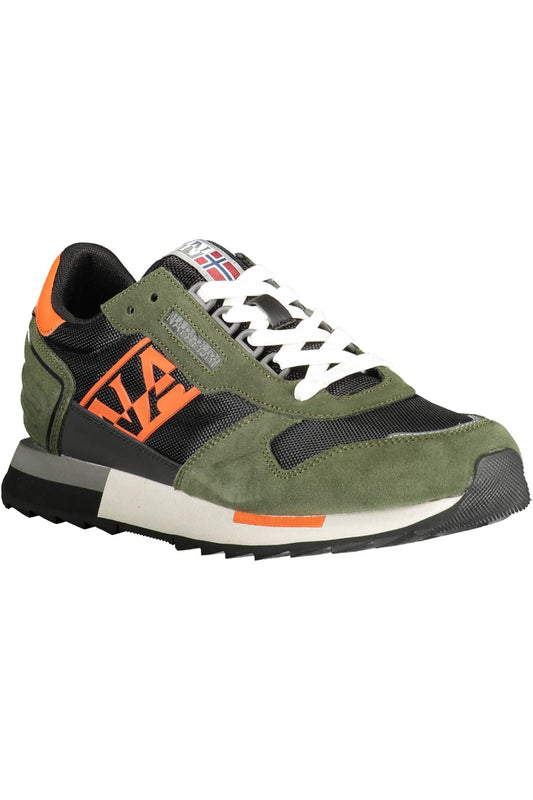 Luxe Green Contrast Detail Sports Sneakers