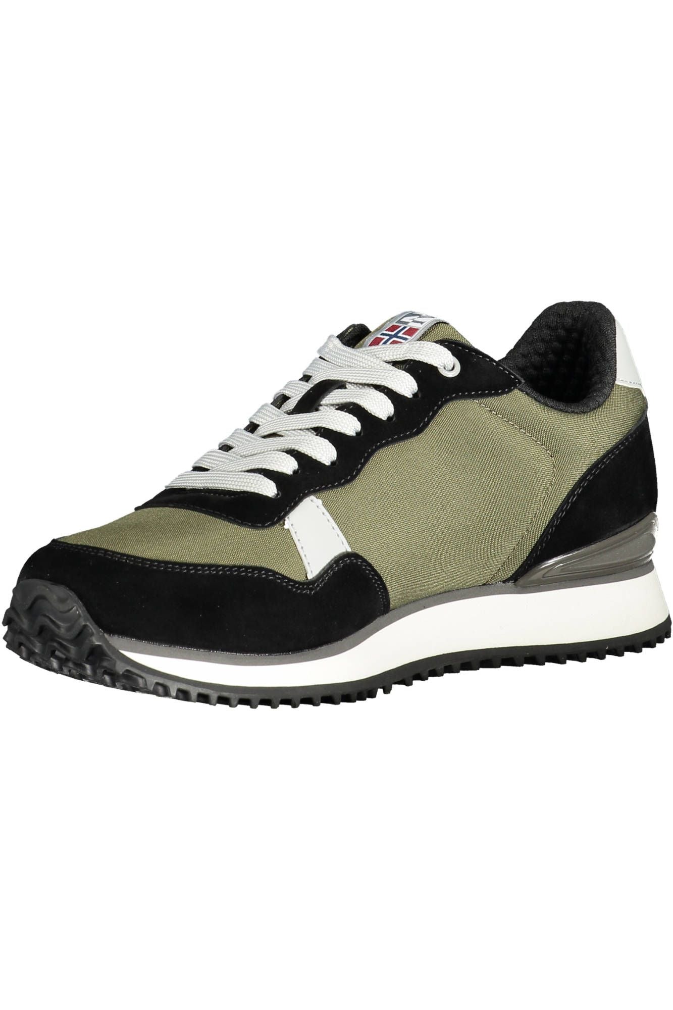 Sleek Green Sports Sneakers with Contrast Detail