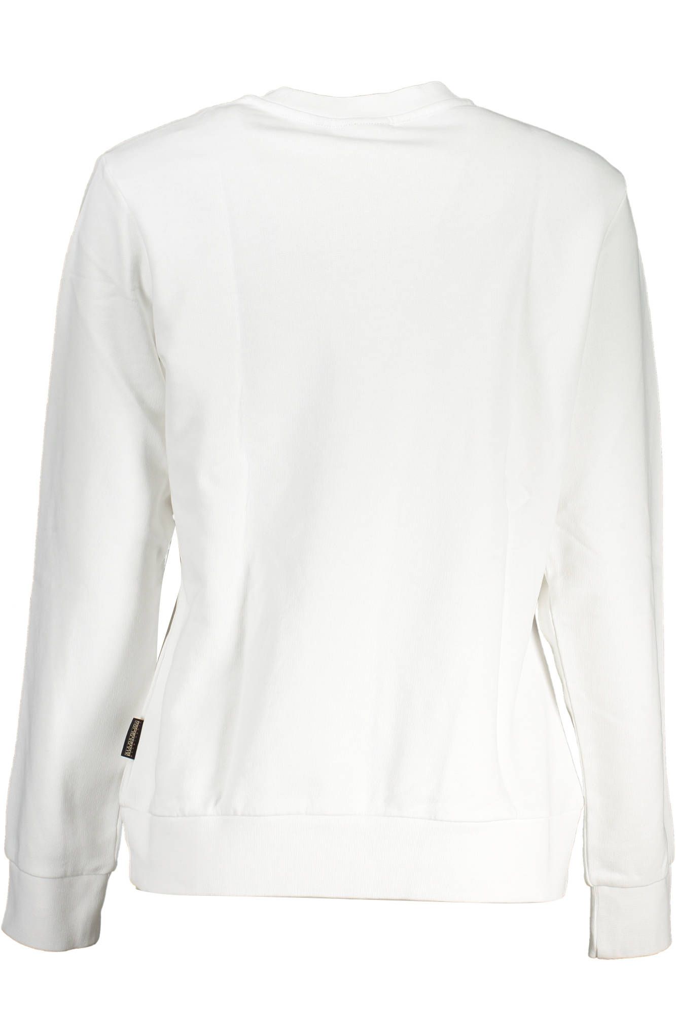 Elegant White Cotton Crew Neck Sweatshirt