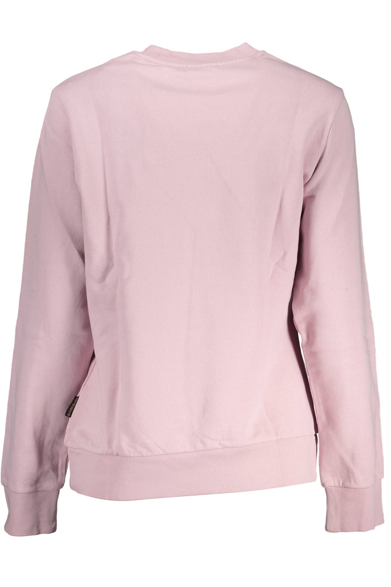 Pink Cotton Crew Neck Embroidered Sweatshirt