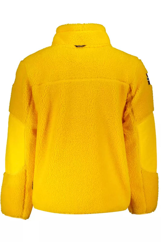 Chic High-Neck Embroidered Yellow Sweater