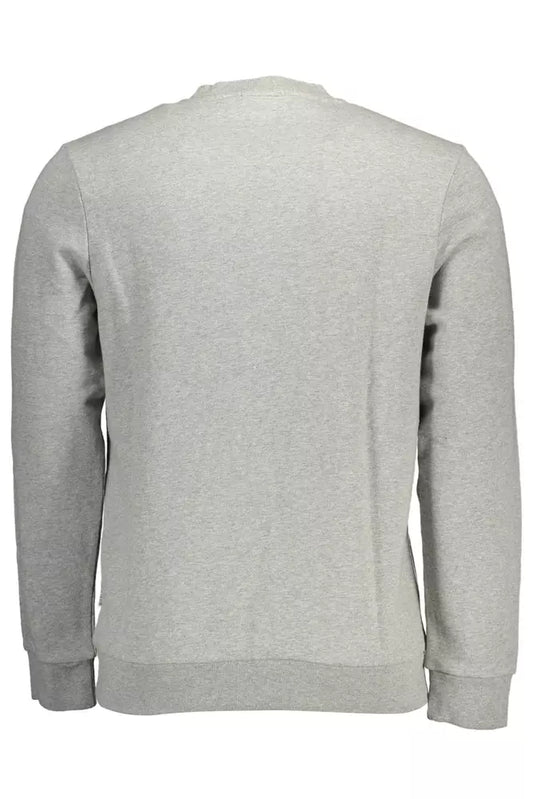 Chic Gray Cotton Sweatshirt with Logo Print