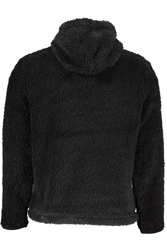 Chic Half-Zip Hooded Sweatshirt in Black