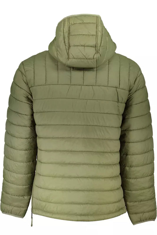 Eco-Conscious Hooded Green Jacket