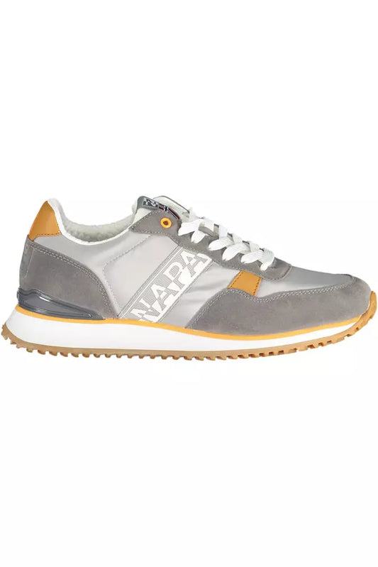 Sleek Gray Lace-Up Sporty Sneakers