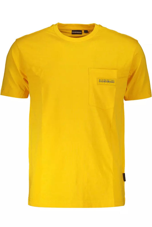 Sun-Kissed Yellow Cotton Tee with Chest Pocket