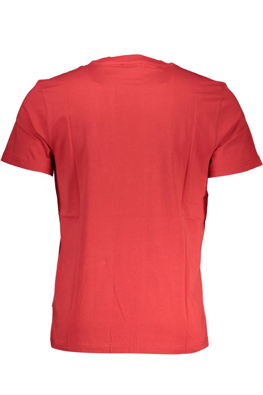 Vibrant Red Cotton Tee with Iconic Print