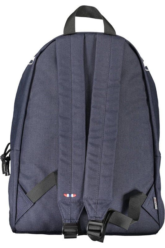 Chic Blue Backpack with Sleek Print & Logo Detail