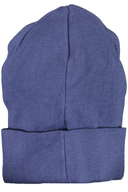 Sleek Blue Cotton Cap with Emblem Detail