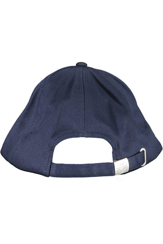 Chic Blue Embroidered Cotton Cap