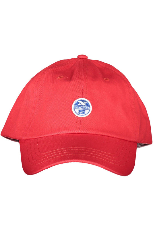 Elegant Red Cotton Cap with Logo Visor