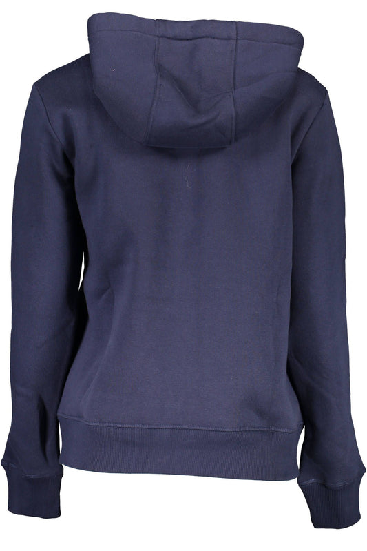 Chic Blue Hooded Sweatshirt with Print and Logo