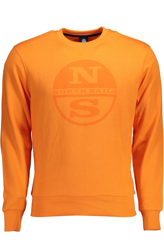 Orange Long-Sleeved Crew Neck Sweater