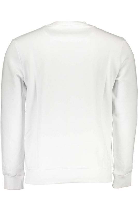 Sleek White Cotton Crewneck Sweatshirt