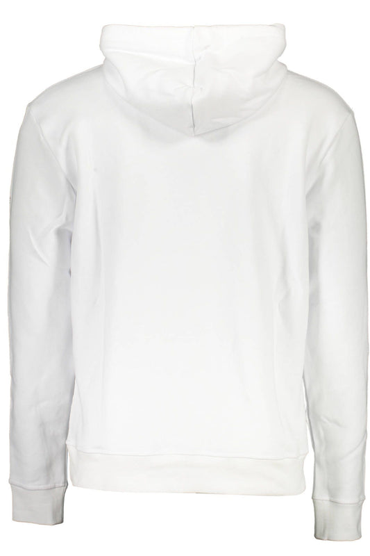 White Cotton Hooded Sweatshirt with Print